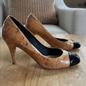 Chanel Patent Cork Heels Size 39